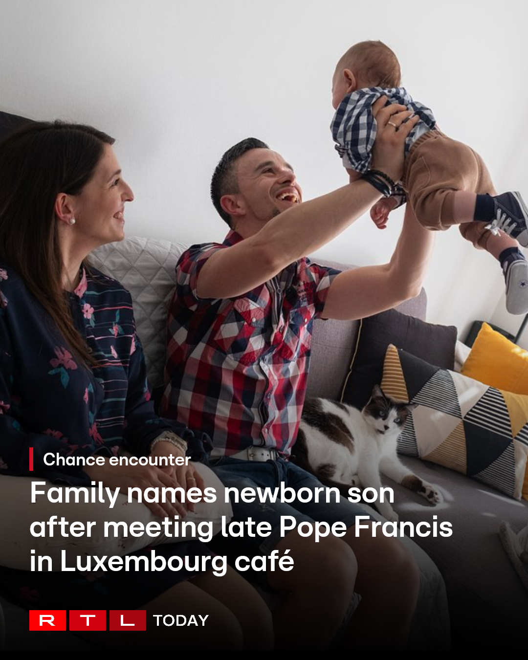 Chance encounter: Family names newborn son after meeting late Pope Francis in Luxembourg café Chance encounter: Family names newborn son after meeting late Pope Francis in Luxembourg café