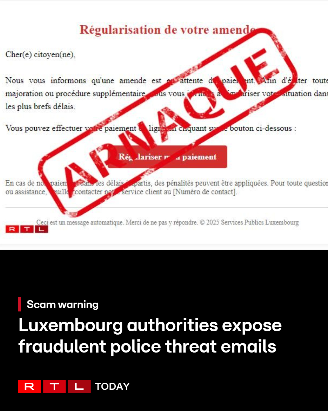Scam warning: Luxembourg authorities expose fraudulent police threat emails Scam warning: Luxembourg authorities expose fraudulent police threat emails